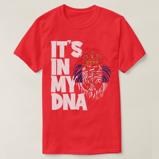 IN MEINER DNA - Serbien - Fahne Männer Frauen Kind T-Shirt (Design vorne)