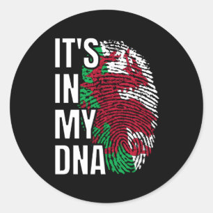 In meiner DNA Welsh Flag Wales Fingerprint Runder Aufkleber