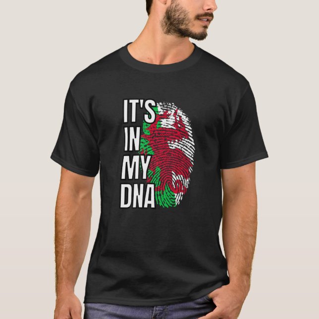 In meiner DNA Welsh Flag Wales Fingerprint T-Shirt (Vorderseite)