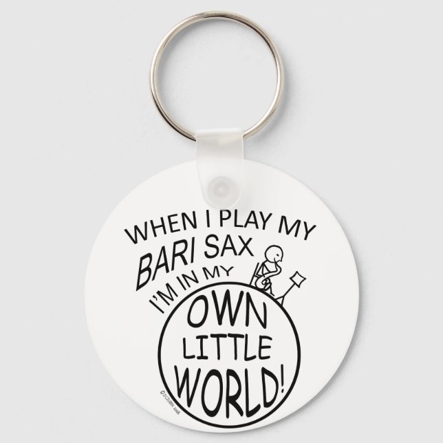 In meiner eigenen kleinen Welt Bari Sax Schlüsselanhänger (Vorderseite)