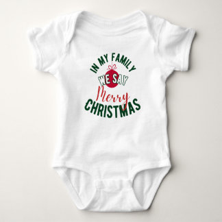 In meiner Familie sagen wir frohe Weihnachten! Baby Strampler