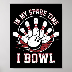 In meiner Freizeit koche ich Vintagen Bowling Byll Poster