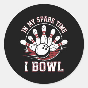 In meiner Freizeit koche ich Vintagen Bowling Byll Runder Aufkleber