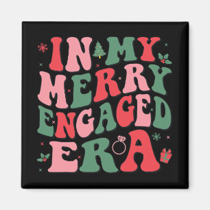 In meiner frohen Verlobten Ära Groovy Xmas Wedding Magnet