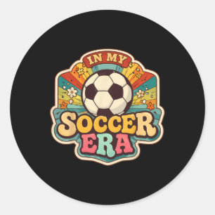 In Meiner Fußball-Ära Retro Groovy Vintage Spieler Runder Aufkleber