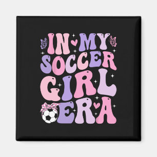 In meiner Fußball-Mädchen-Ära Retro Groovy Fußball Magnet