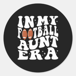 In meiner Fußballtante Era Groovy Football Auntie Runder Aufkleber