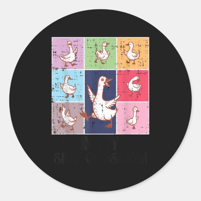 In meiner Gänsezeit Albern Retro Meme Honk Animal  Runder Aufkleber (Vorderseite)