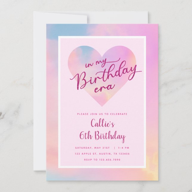 In meiner Geburtstagszeit Einladung (Vorderseite)