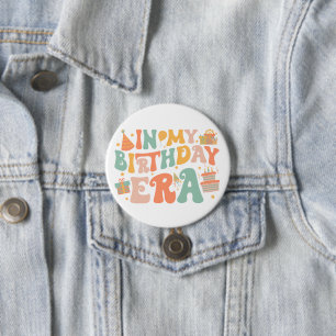 In meiner Geburtstagszeit Pastel Groovy Letterin Button
