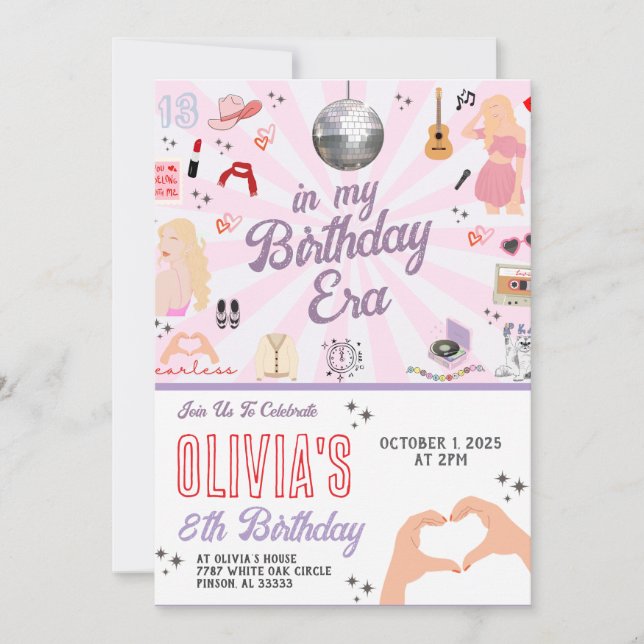 In meiner Geburtstagszeit zum Geburtstag Einladung (Vorderseite)