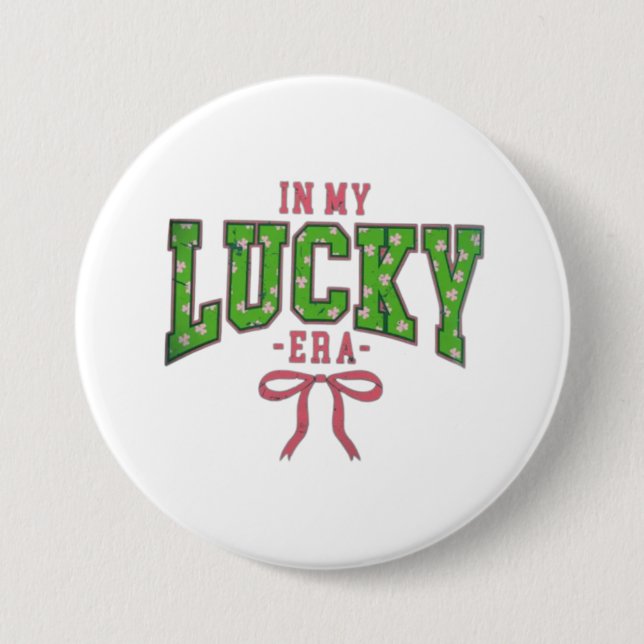 In meiner glücklichen Ära - Clover Bow Design Button (Vorderseite)