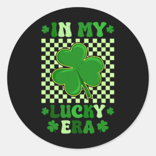 In Meiner Glücklichen Ära Irischer Shamrock Kleebl Runder Aufkleber