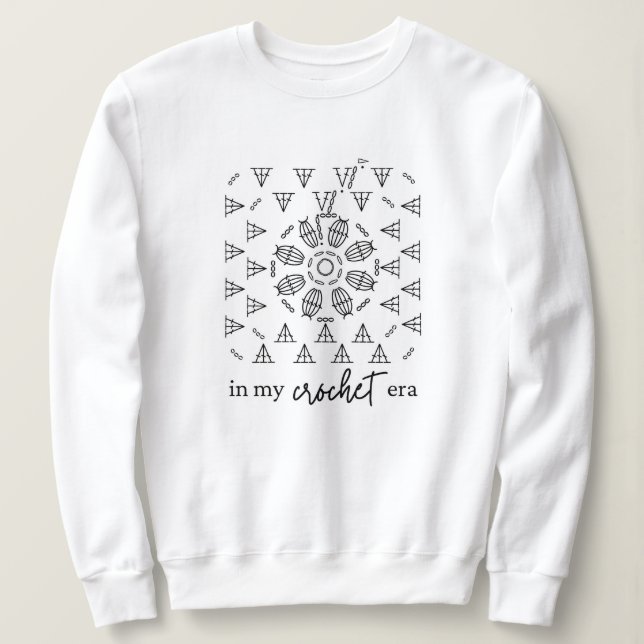 In meiner Häkelzeit (weiß) Sweatshirt (Design vorne)