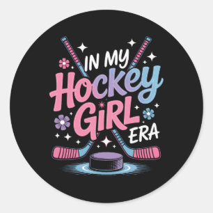 In meiner Hockey-Girl-Ära für Eishockeyspieler Runder Aufkleber