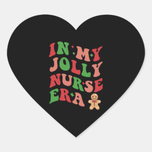 In meiner Jolly Nurse Ära Weihnachten Krankenschwe Herz-Aufkleber