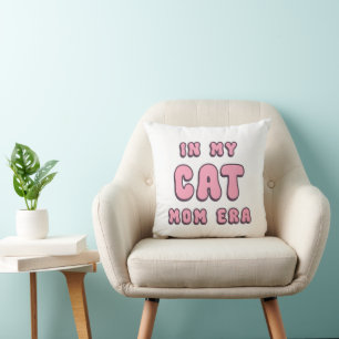 In meiner Katze Mama Era - Retro Pink Typografie Kissen