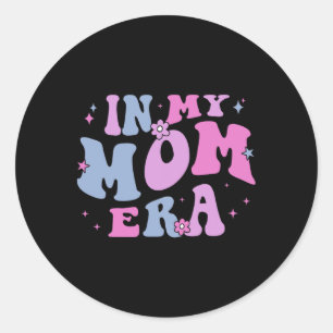 In meiner Mama Era Lover Groovy Retro Mama Muttert Runder Aufkleber