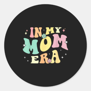 In meiner Mom-Ära Liebhaber groovy retro Mom Mutte Runder Aufkleber