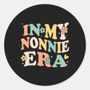 In meiner Nonnie Era Funny Sarcastic Groovy Retro  Runder Aufkleber