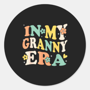 In meiner Oma-Ära lustig sarkastisch groovy retro Runder Aufkleber