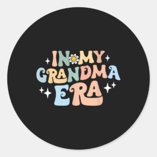 In meiner Oma Era Funny Sarcastic Groovy Retro Mot Runder Aufkleber