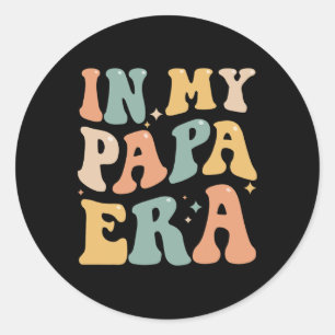 In meiner Papa-Ära Lover Groovy Retro Daddy Funny  Runder Aufkleber