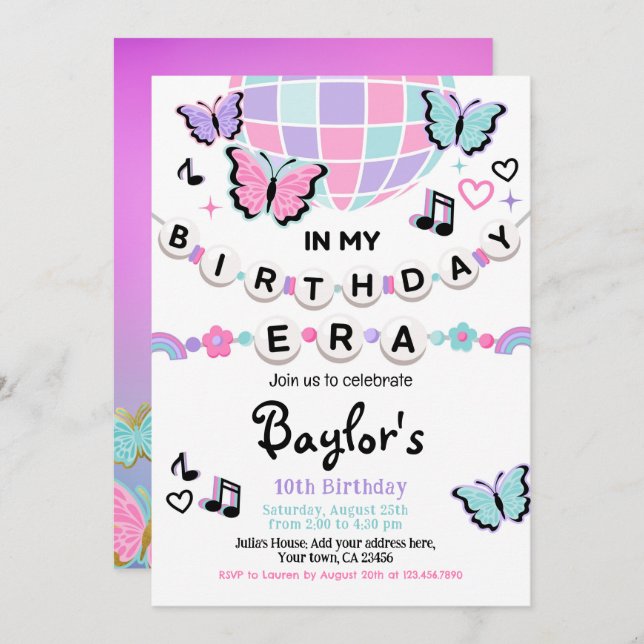 In meiner Party Einladung zum Geburtstag (Vorne/Hinten)