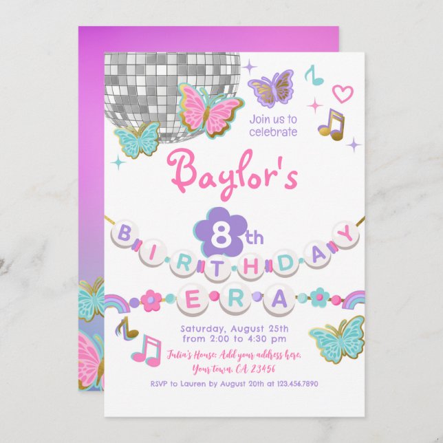 In meiner Party Einladung zum Geburtstag (Vorne/Hinten)