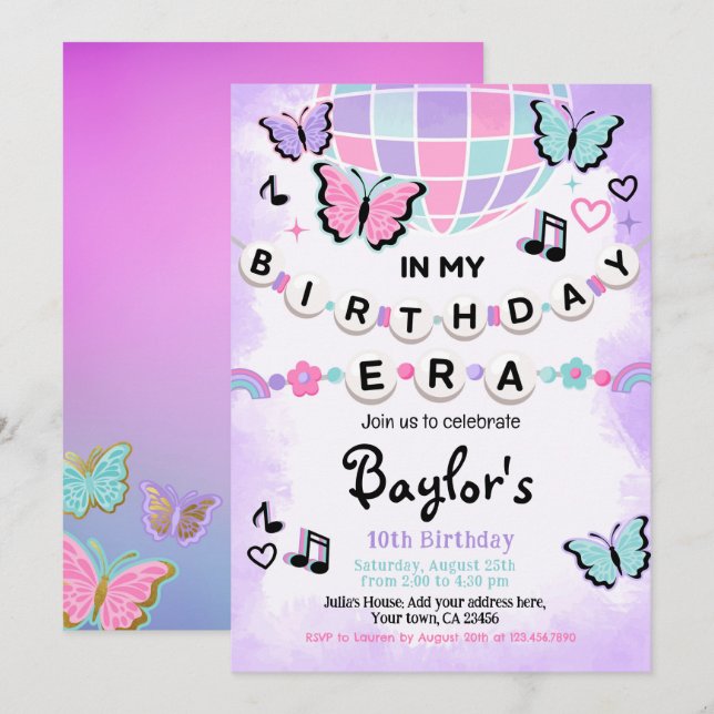 In meiner Party Einladung zum Geburtstag (Vorne/Hinten)