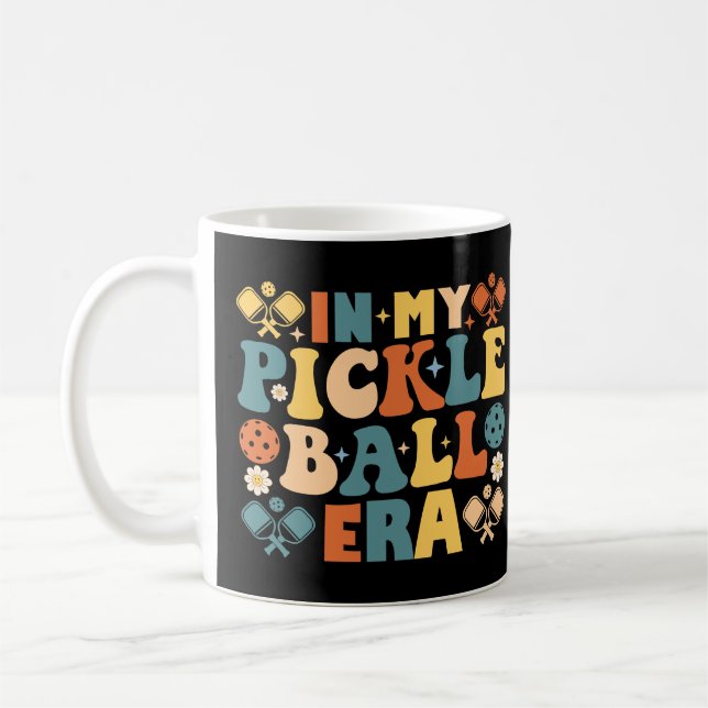 In meiner Pickleball-Ära Retro Groovy Kaffeetasse (Links)
