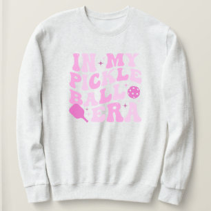 In meiner Pickleball-Ära   Rosa Groovy Lettering Sweatshirt