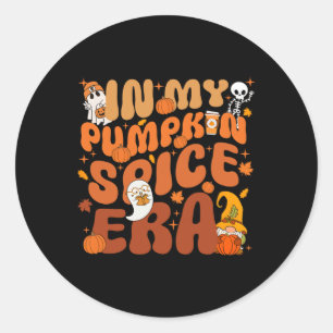 In meiner Pumpkin Gewürz-Ära Funny Retro Fall Vibe Runder Aufkleber