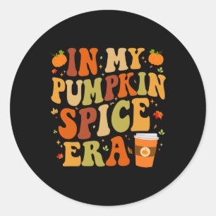 In meiner Pumpkin Gewürz-Ära Funny Retro Fall Vibe Runder Aufkleber