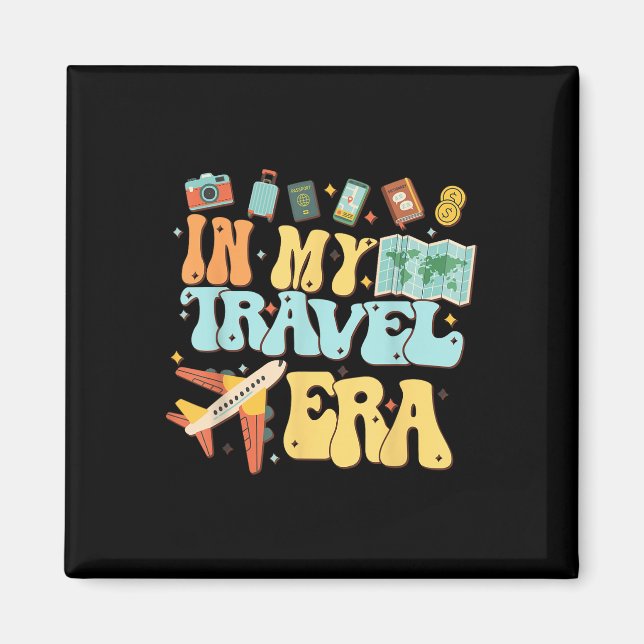 In meiner Reisezeit Funny Traveller Flugzeug Summe Magnet (Vorne)