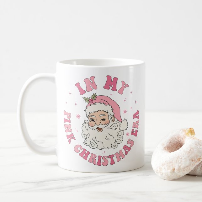 In meiner rosa Weihnachtszeit-Tasse Kaffeetasse (Mit Donut)