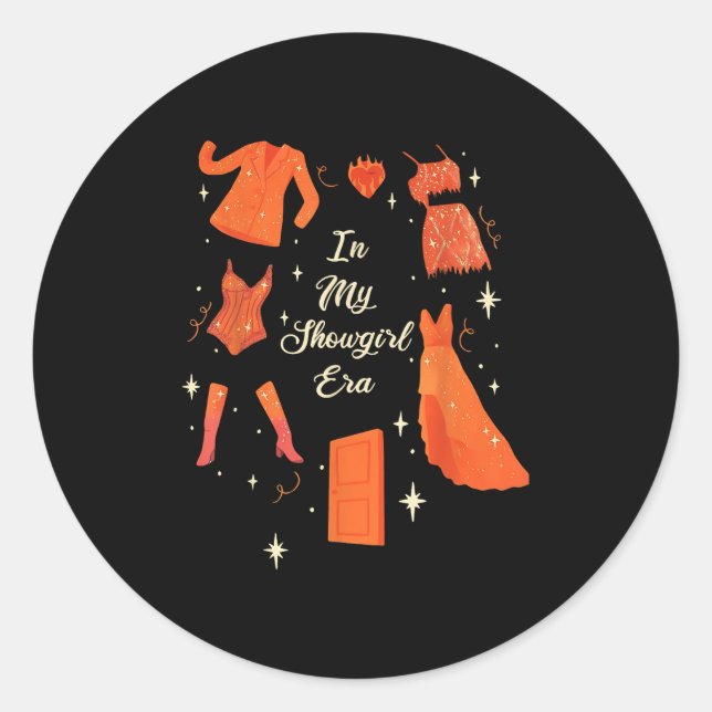 In meiner Showgirl Era Groovy Outfit Women Girls Runder Aufkleber (Vorderseite)