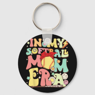 In meiner Softball-Mama Era Funny Baseball Mama Mü Schlüsselanhänger