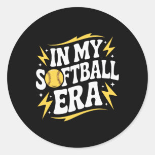 In Meiner Softll-Ära Jugend Fastpitch Spieler Soft Runder Aufkleber