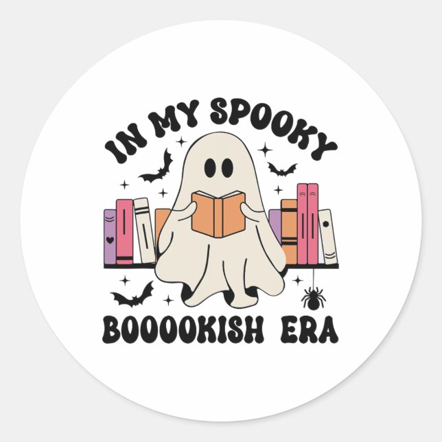 In meiner Spooky Booka Ghost Books Halloween Rea Runder Aufkleber (Vorderseite)