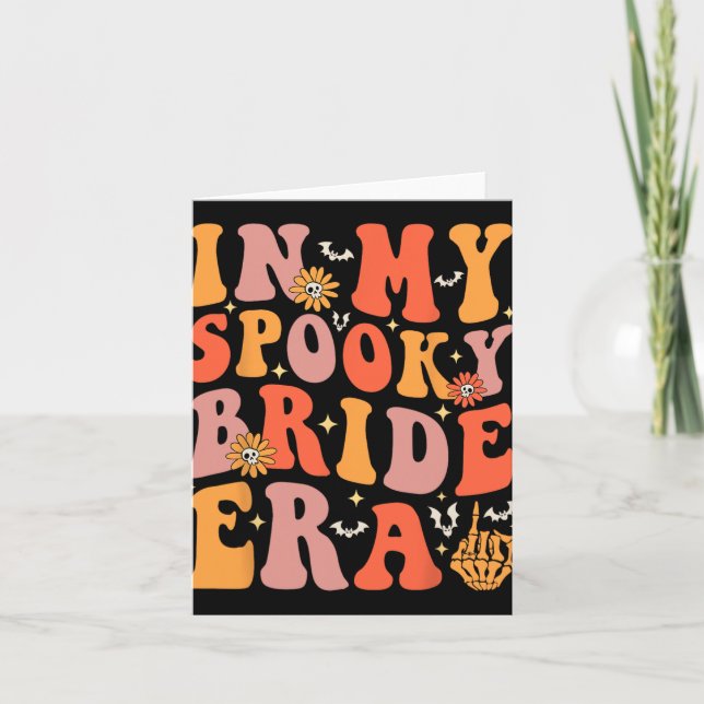 In meiner Spooky Bride Era Groovy Halloween Weddin Karte (Vorderseite)
