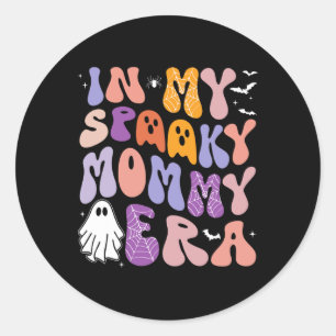 In meiner Spooky Mommy Era Groovy Spooky Halloween Runder Aufkleber