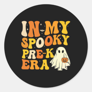 In meiner Spooky Pre-k Lehrerin Era Funny Hallowee Runder Aufkleber