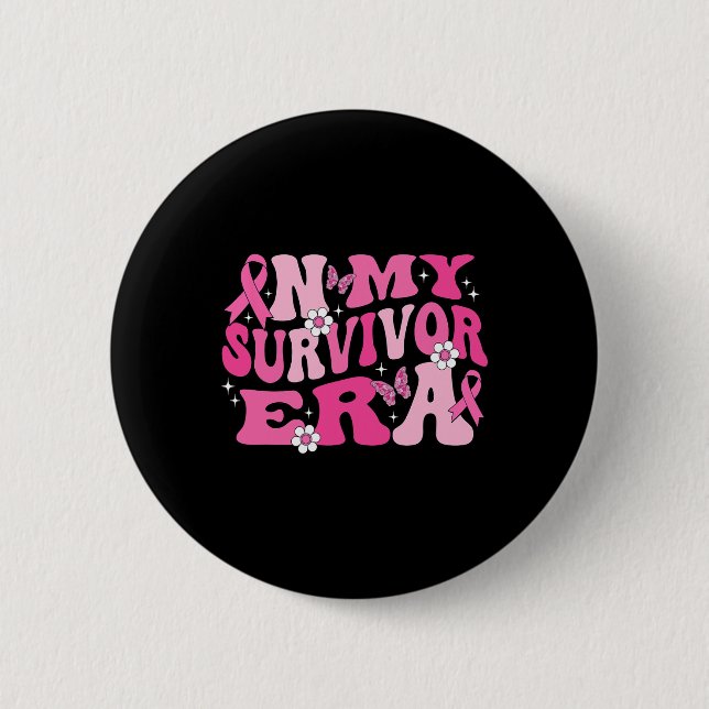 In meiner Überlebenszeit rosa Ribbon Brustkrebs Button (Vorderseite)