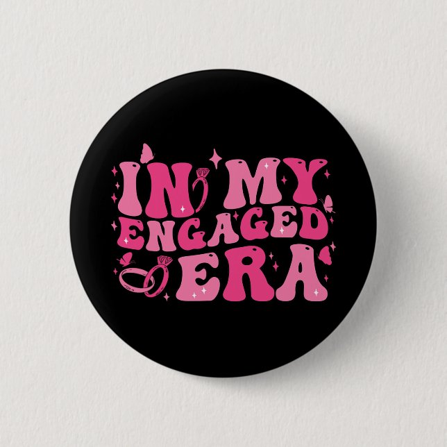In meiner Verlobten Ära Groovy Bride Junggeselinne Button (Vorderseite)