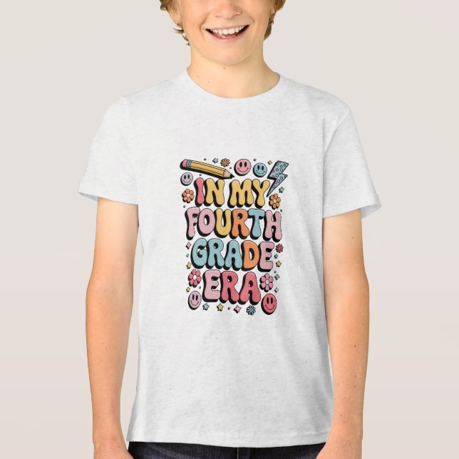 In meiner vierten Klasse 4. Klasse zurück zur Schu Tri-Blend Shirt (Vorderseite)