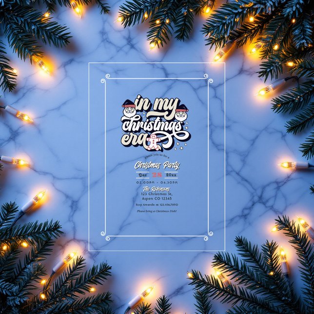 "In meiner Weihnachtszeit" Retro Vibes Holiday Par Acryleinladungen ("In My Christmas Era" Retro Vibes Holiday Party Acrylic Invitations)