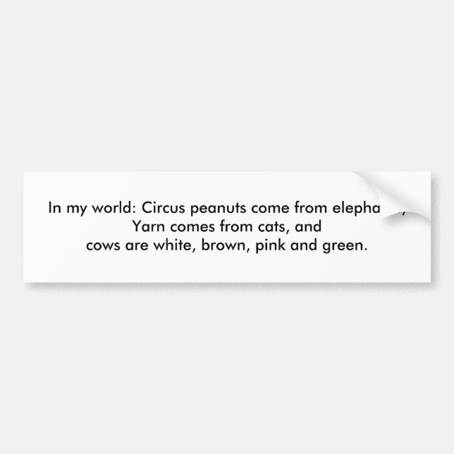 In meiner Welt: Garn kommt von den Katzen… Autoaufkleber (Vorne)