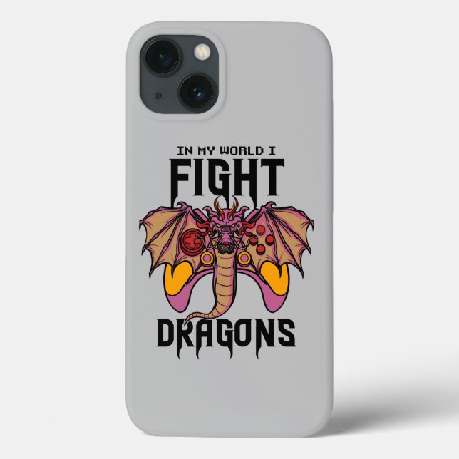 In meiner Welt kämpfe ich Drachen Case-Mate iPhone Hülle (Rückseite)