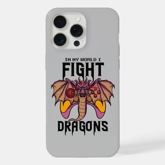 In meiner Welt kämpfe ich Drachen iPhone Hülle (Rückseite)